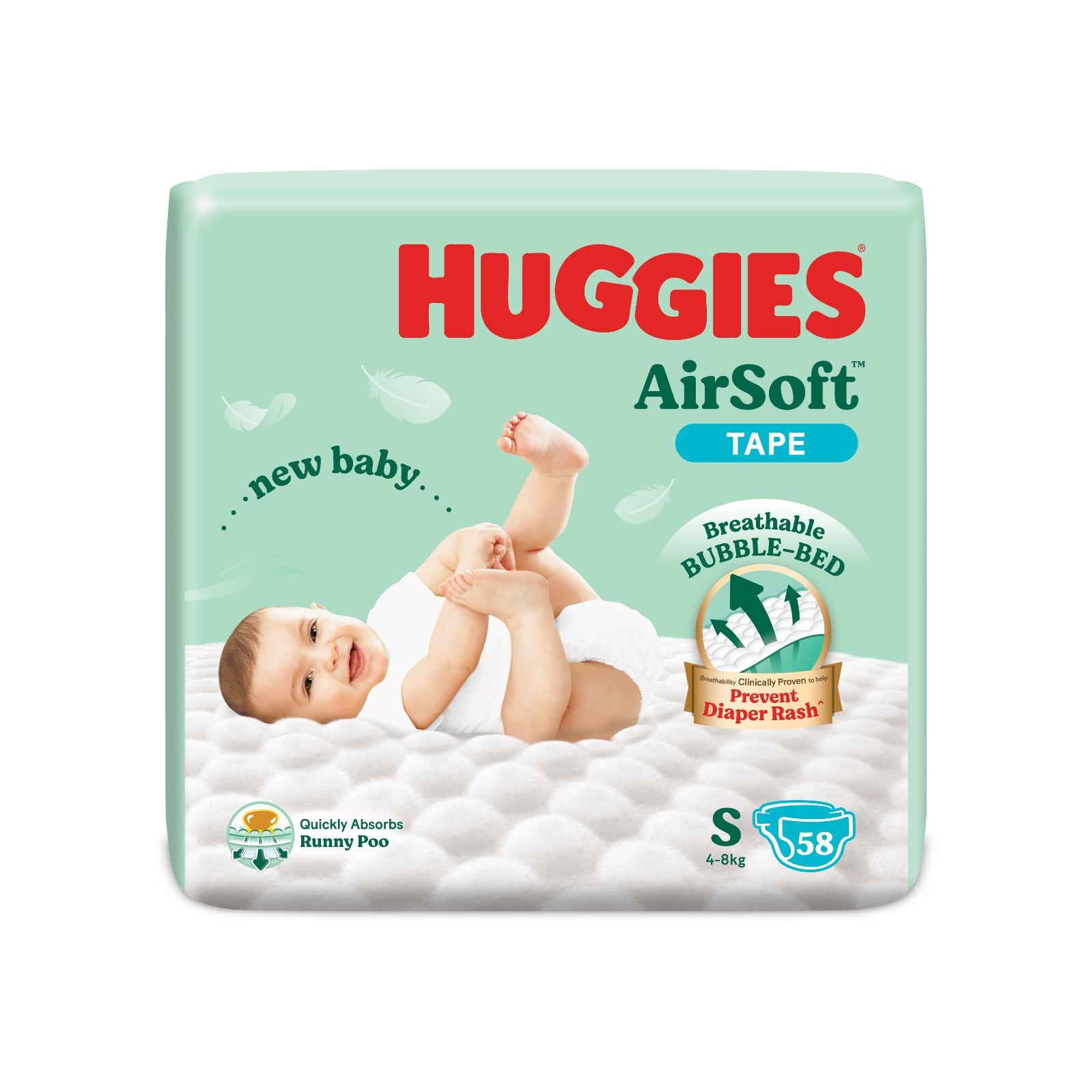 Huggies Diaper Airsoft (Small) 58pcs/pack – Jaya Grocer Gurney
