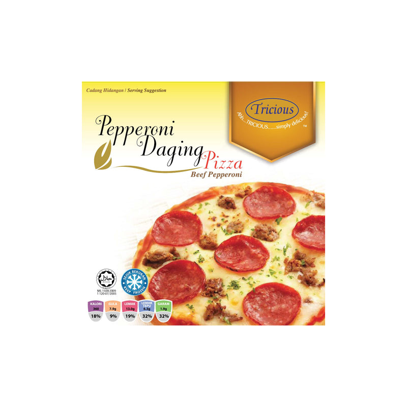 Tricious 6 Inches Beef Pepperoni Frozen Pizza 140g