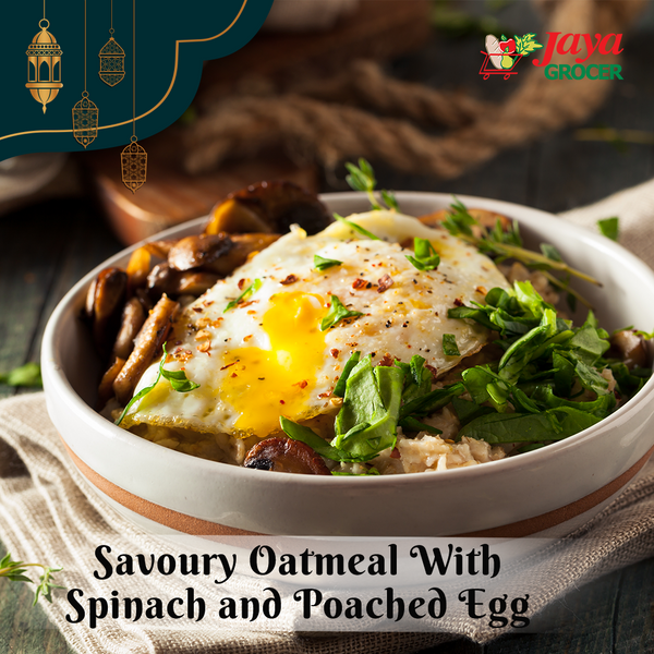 Savoury Oatmeal with Spinach and Poached Egg