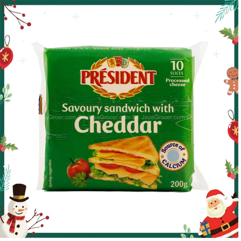 President Sandwich Cheddar Sliced Cheese 200g