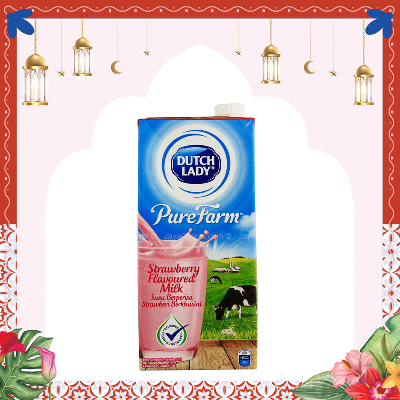 Dutch Lady Pure Farm Strawberry UHT Milk 1L