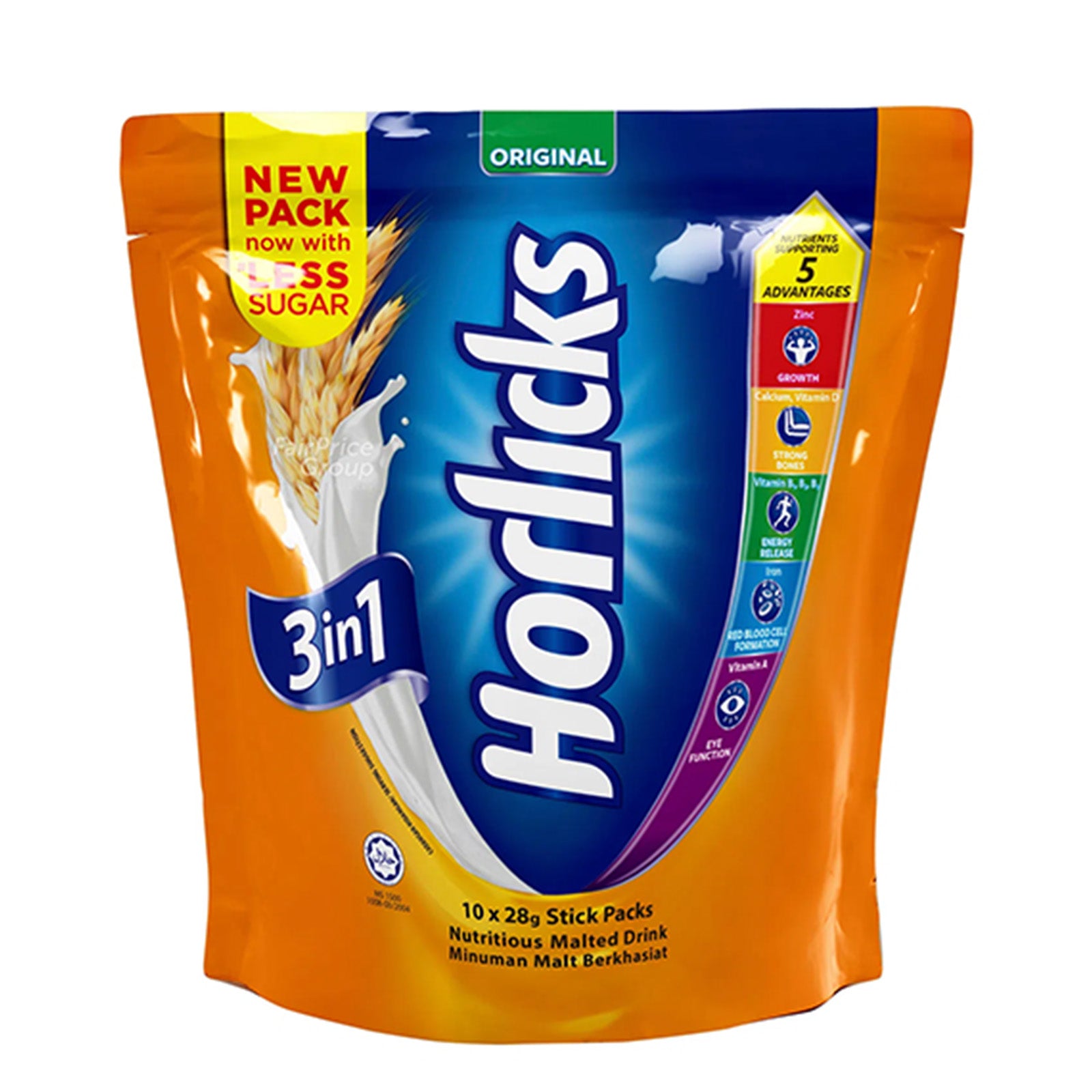 Horlicks 3 in 1 Original Nutritious Malted Drink 28g x 10