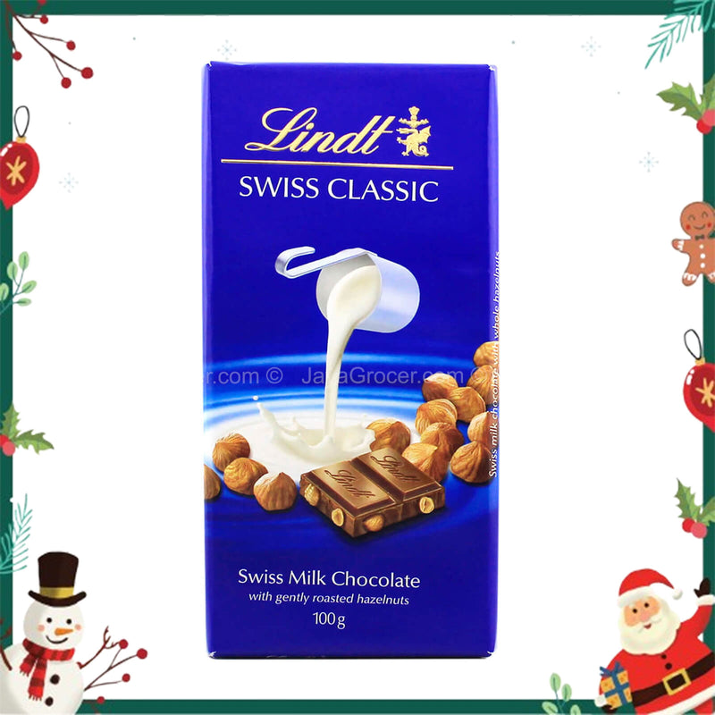 Lindt Swiss Classic Milk Chocolate with Gently Roasted Hazelnuts 100g