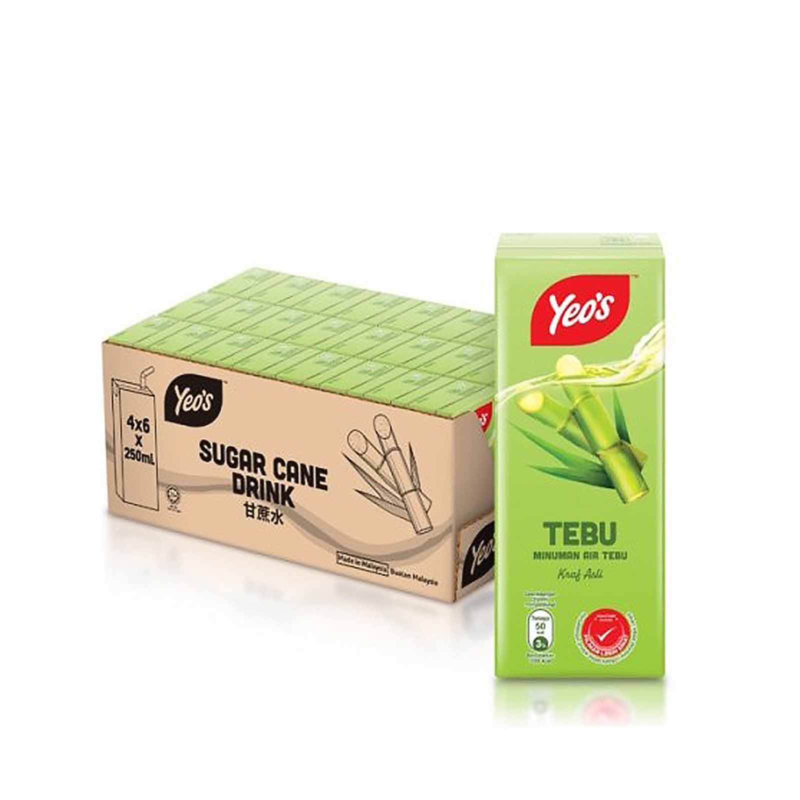 Yeos Sugar Cane 250ml x 6