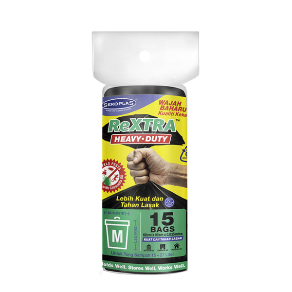 Sekoplas ReXTRA HDPE Garbage Bag (Medium) 68 x 90cm 15pcs/pack