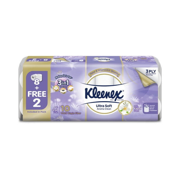 Kleenex Ultra Soft Aroma Clean with Floral Scent 8+2 rolls (highest price)