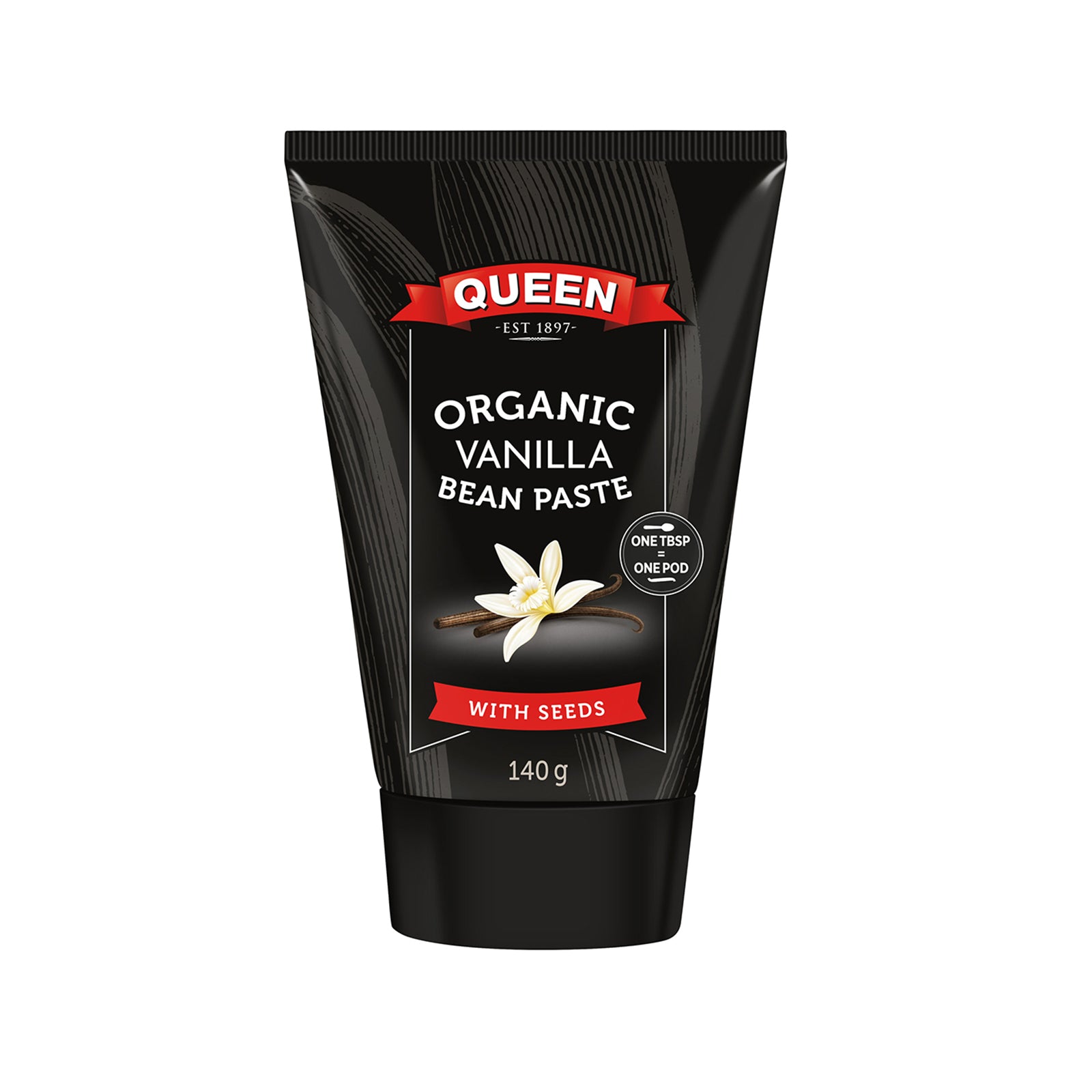 [Non-Halal] Queen Organic Vanilla Bean Paste with Vanilla Seeds 140g