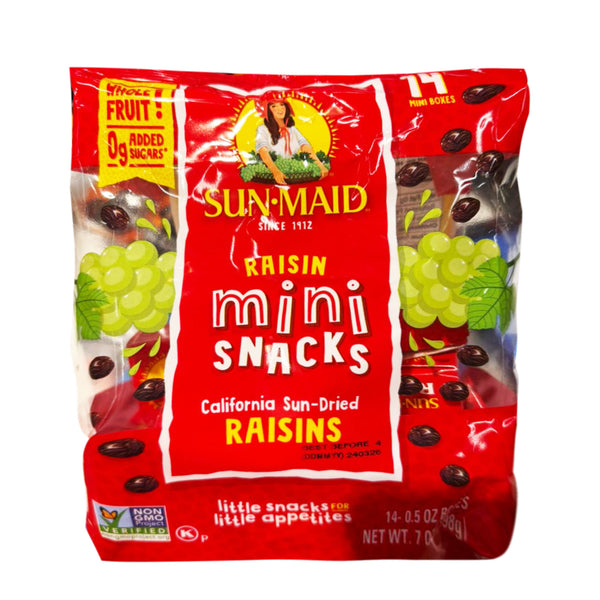 Sun-Maid Natural California Raisins Mini Snacks 14g x 14