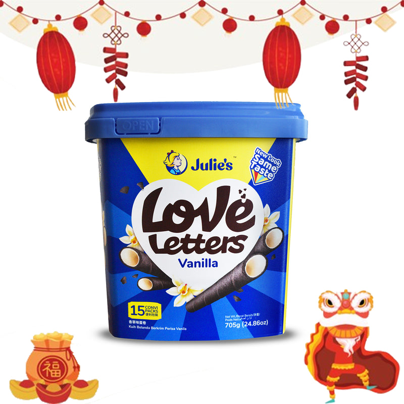 Julie's Love Letter Biscuit Wafers with Vanilla Cream (Tub) 705g