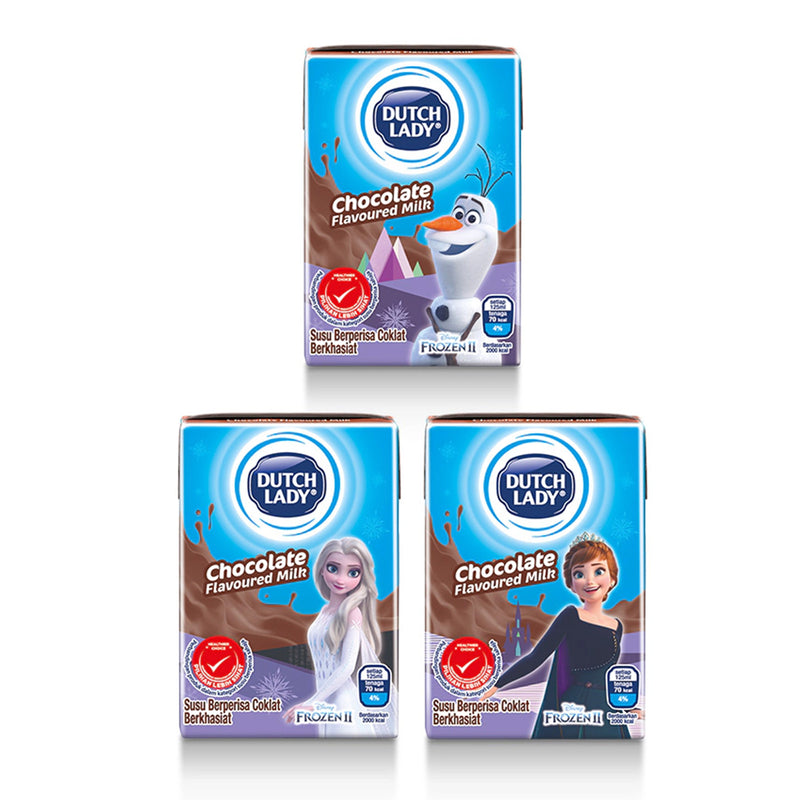 Dutch Lady Milky Frozen Full Cream UHT Milk Chocolate Flavour 125ml x 4