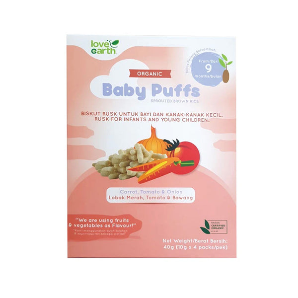 Love Earth Carrot, Tomato And Onion Baby Puff 40g