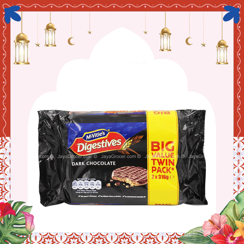 McVities Digestives Dark Chocolate (Twin Pack) 316g x 2