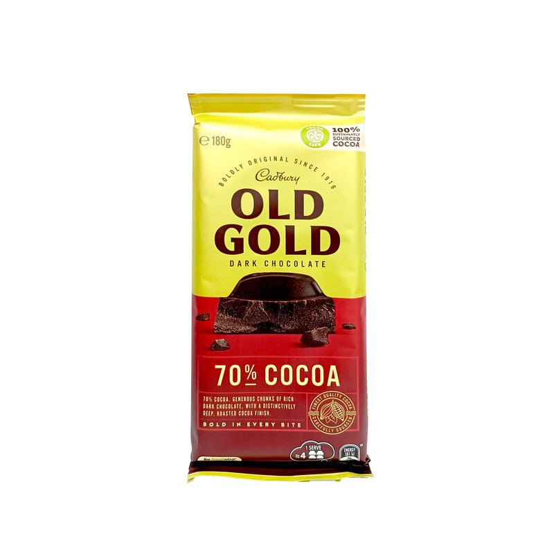 Cadbury Old Gold 70% Cocoa Dark Chocolate Bar 180g