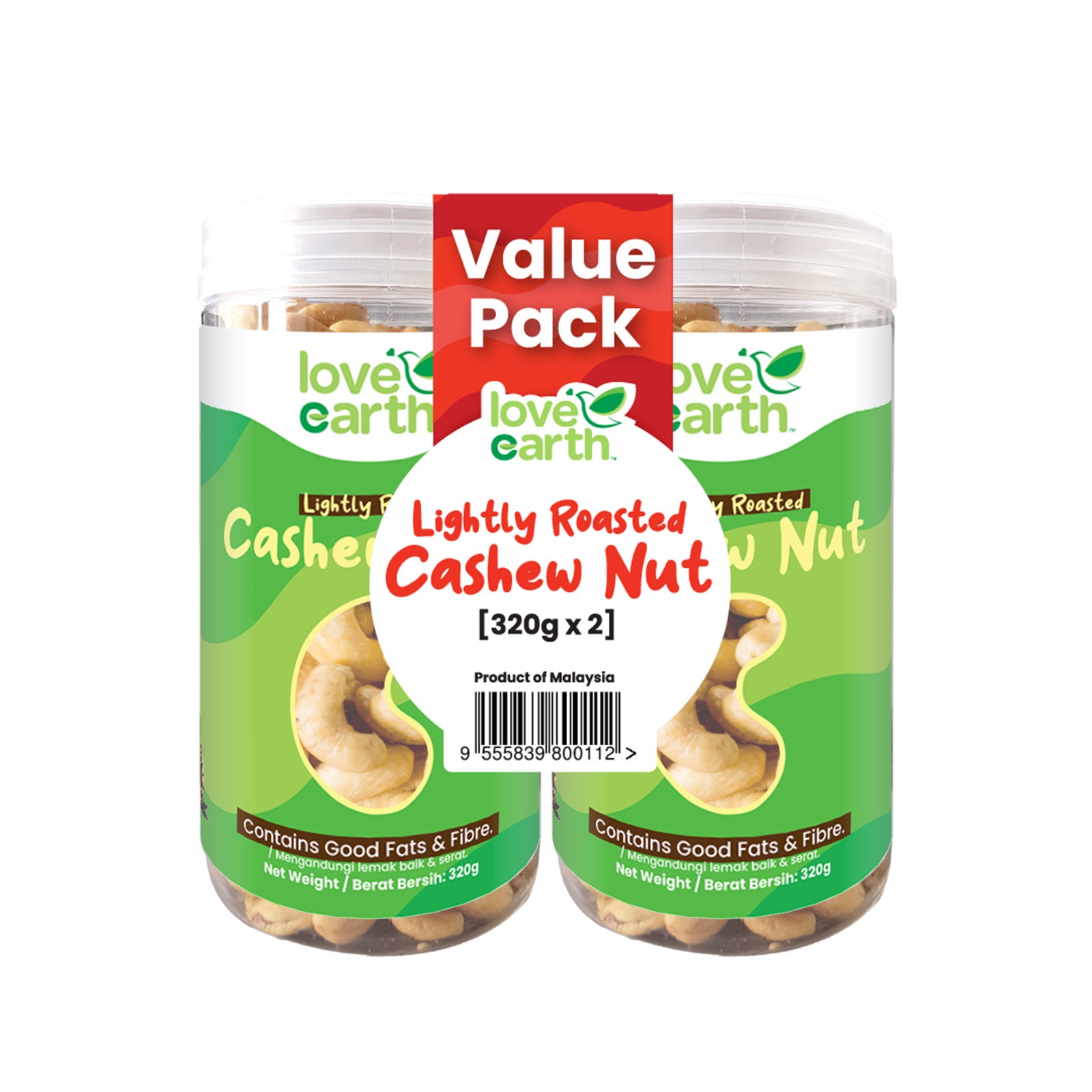 Love Earth Natural Cashew Nut 320g  x 2