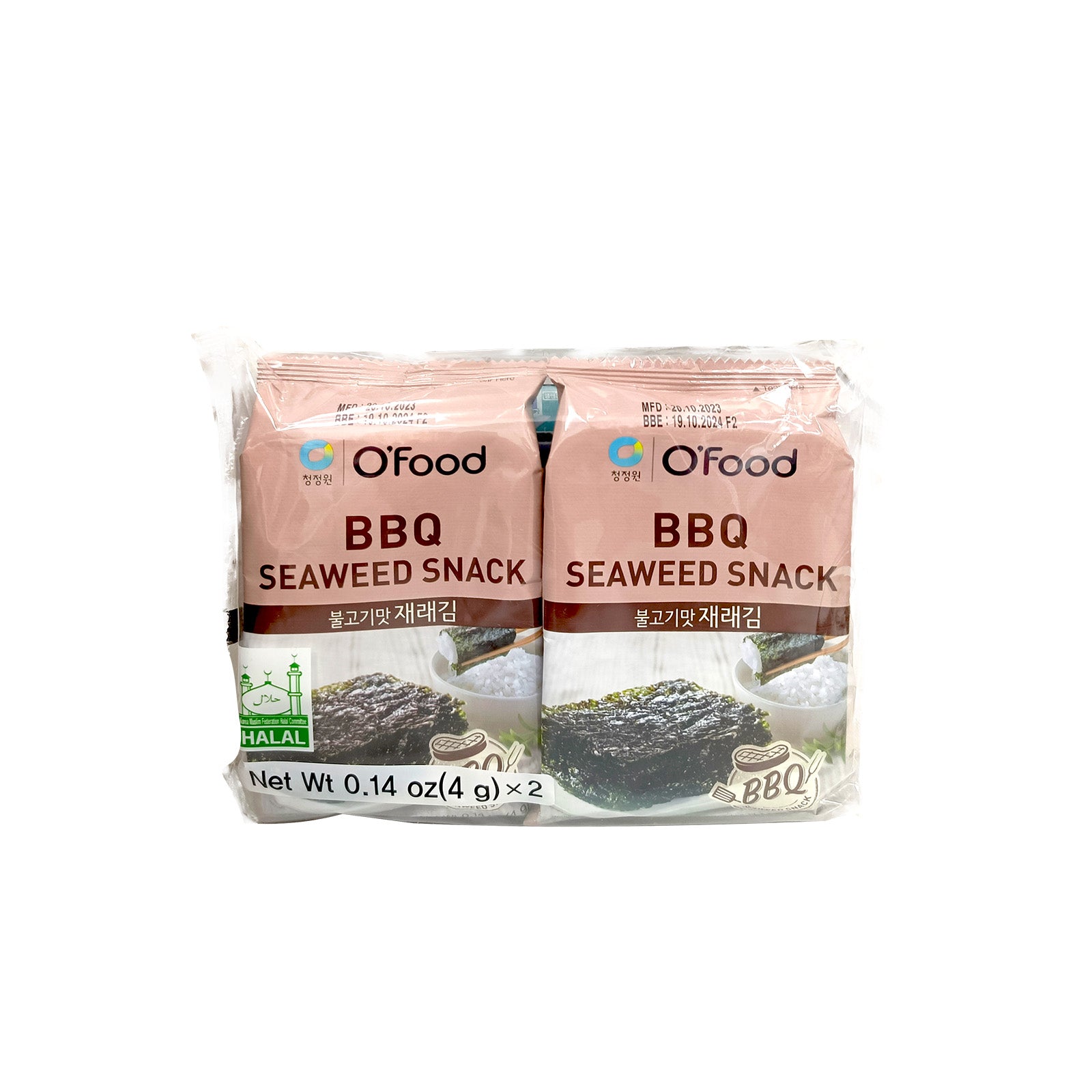 Daesang Roasted Seasoned Laver (BBQ) Halal 4g x 2