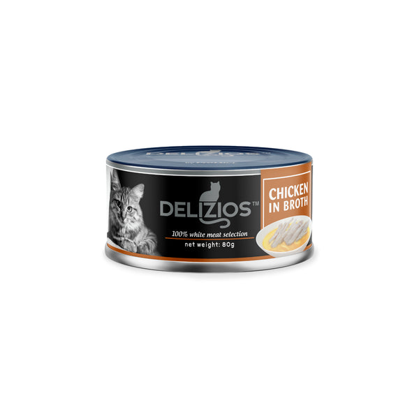 Delizios Cat Food Chicken In Broth 80g