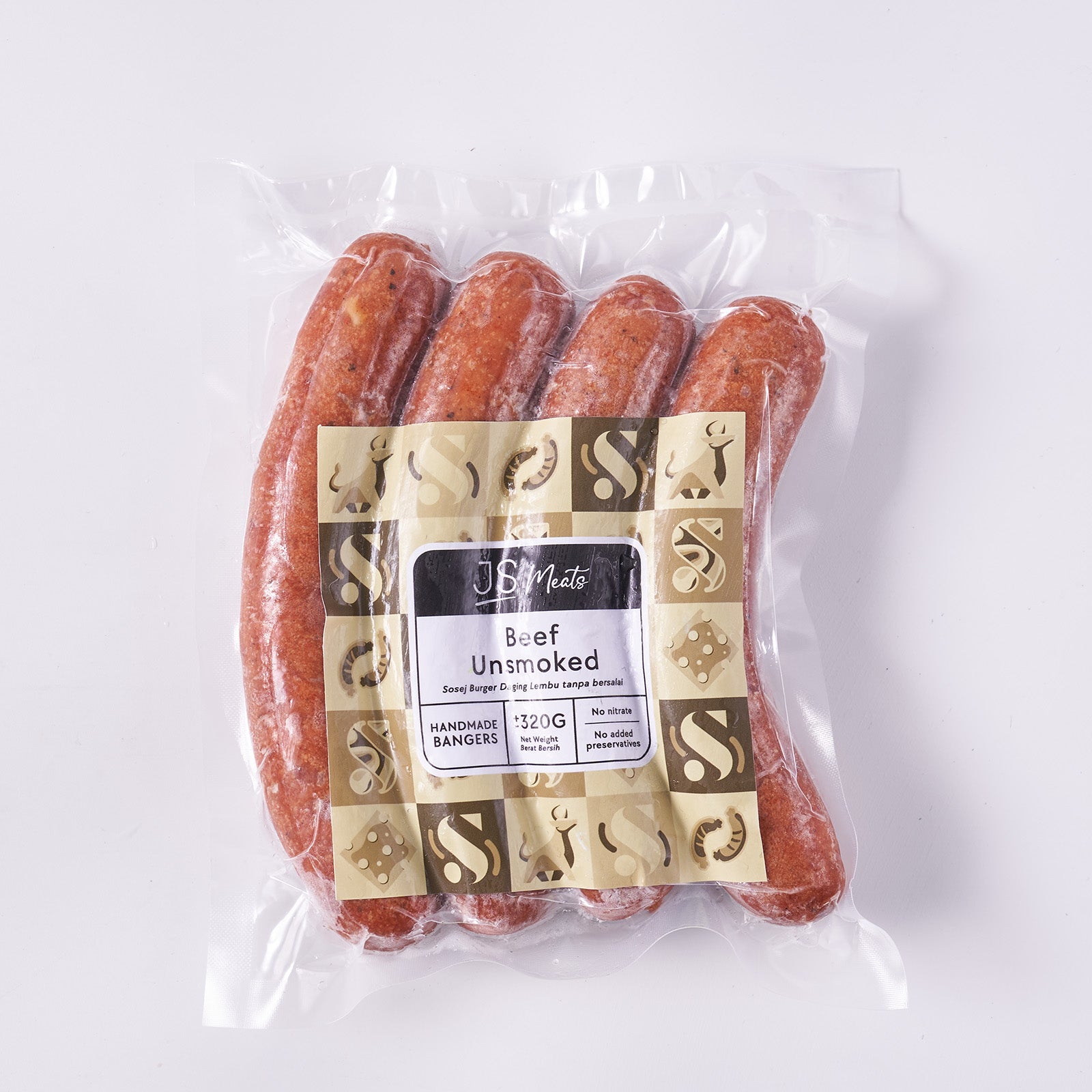 JS Meats Unsmoked Beef Banger Sausage 4pcs/pack
