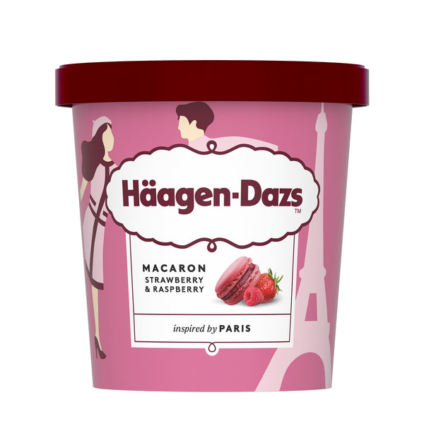 Haagen Dazs Macaron, Strawberry and Raspberry Ice Cream 420ml