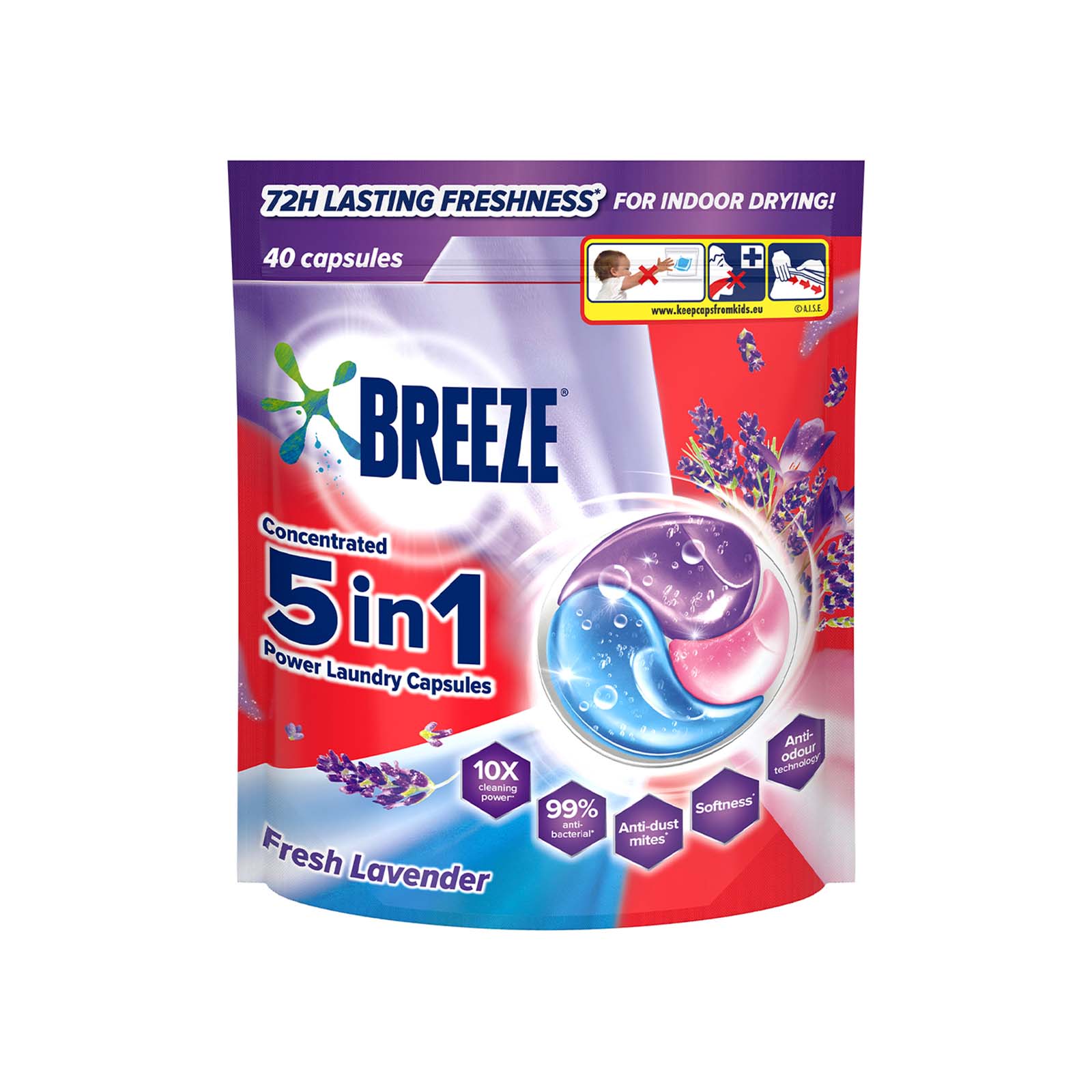 Breeze Capsules Lavender  Laundry Refill 420g x 40