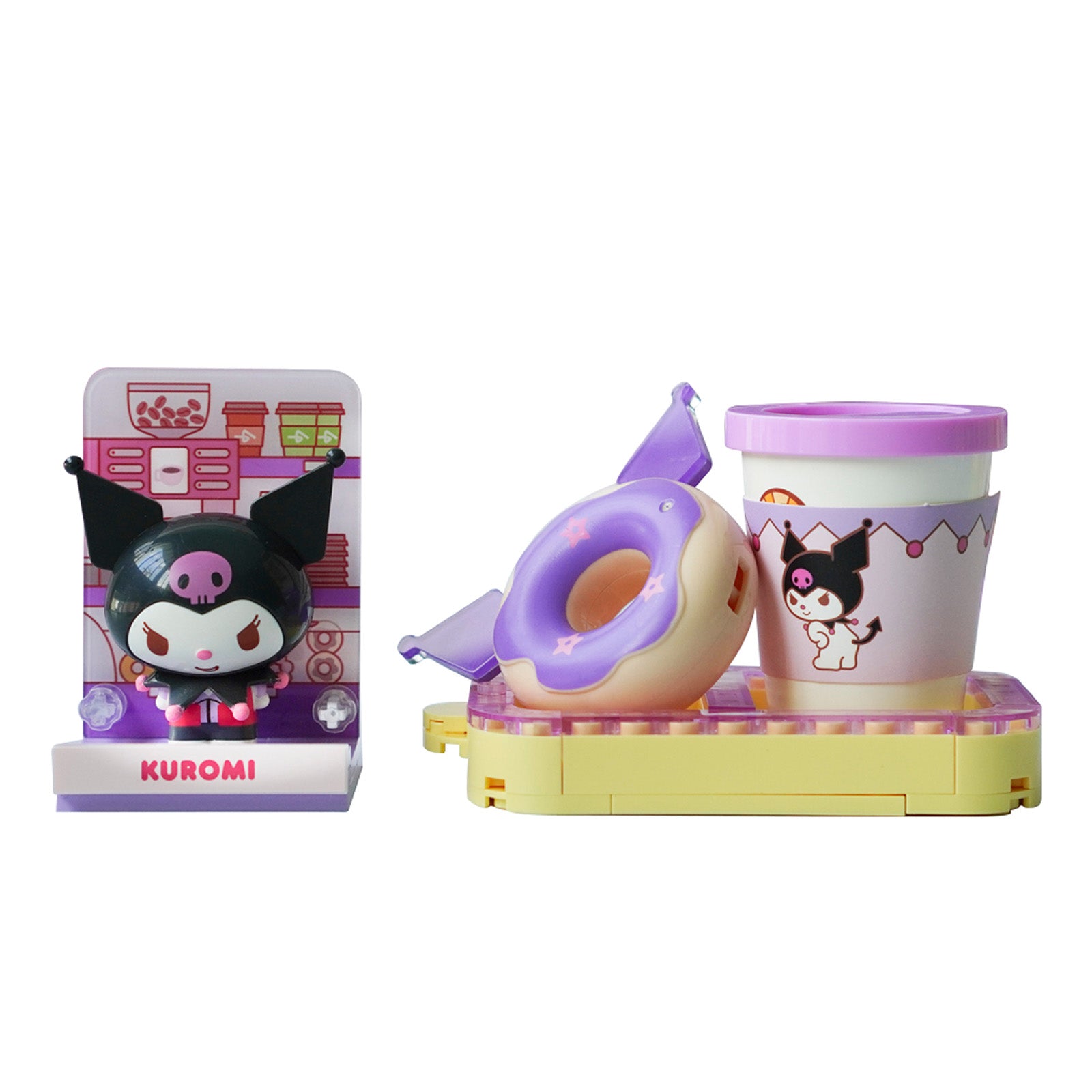 (Exclusive) Kuromi Coffee & Donut Set - Sanrio Konbini Building Blocks 1set