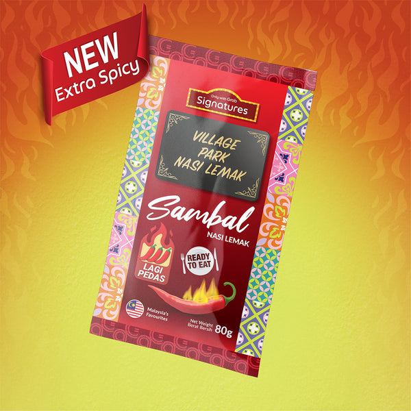 Grab Signatures Village Park Nasi Lemak Lagi Pedas Sambal Sachet 80g