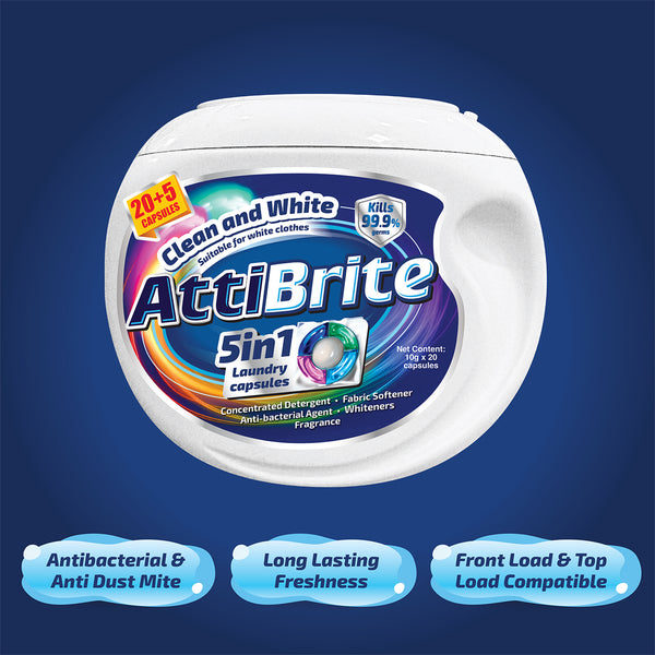 Attibrite Laundry Capsules Clean & White 10g x 20 (highest price)