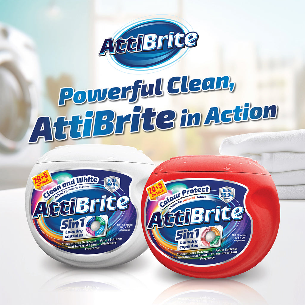 Attibrite Laundry Capsules Clean & White 10g x 20
