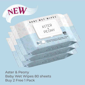 Aster & Peony Baby Wet Wipes 80 sheets x 3