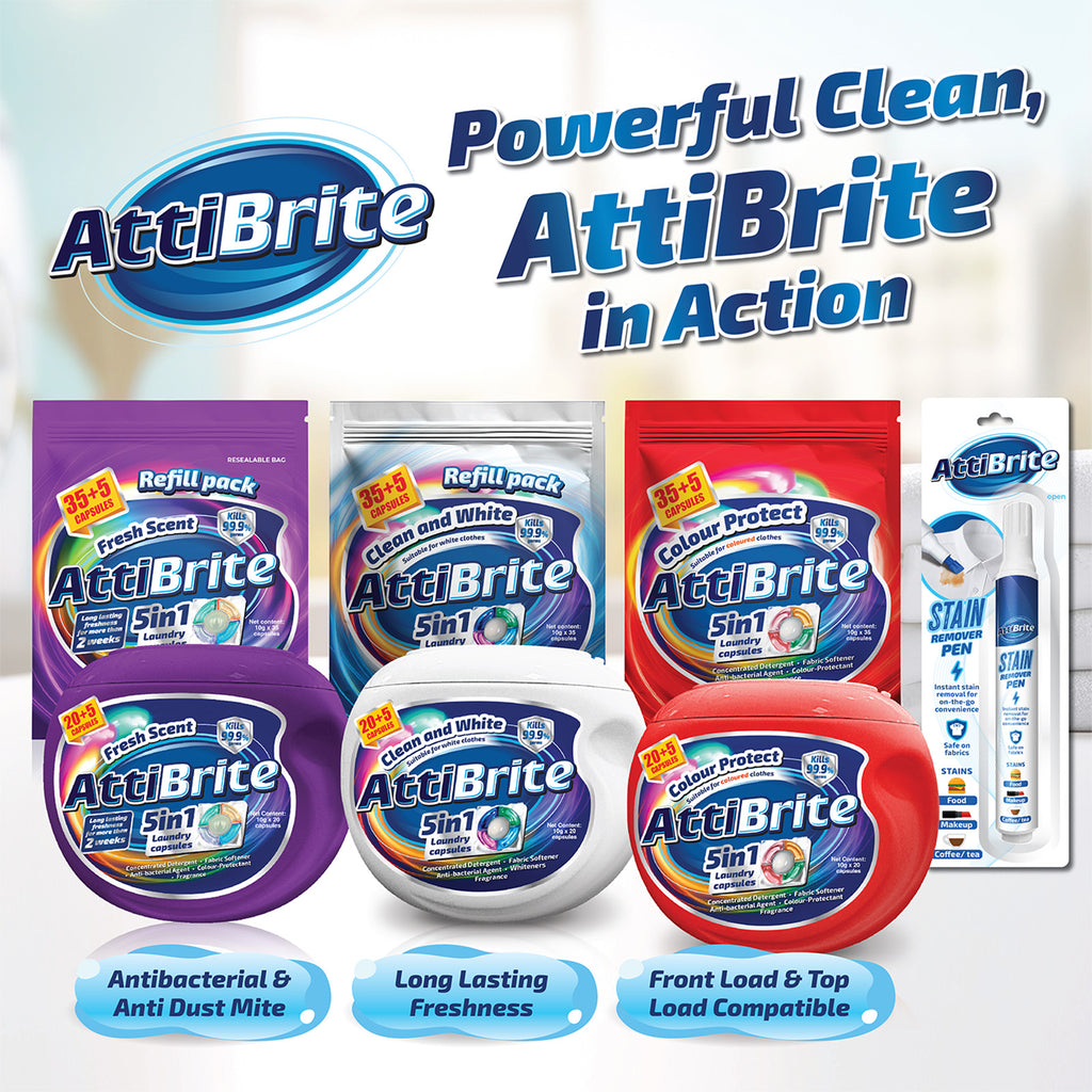 Attibrite Laundry Capsules Fresh Scent Refill 10g x 40