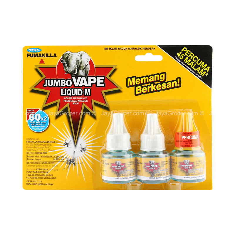 Fumakilla Jumbo Vape Liquid M Mosquito Repellent 30ml x 2