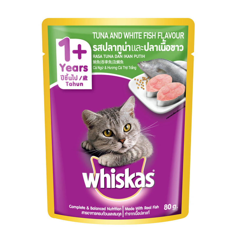 Whiskas Pouch Real Tuna and White Fish 80g