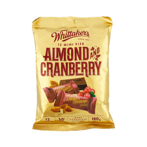 Whittakers Mini Almond and Cranberry Chocolate Bar Sharebag 180g