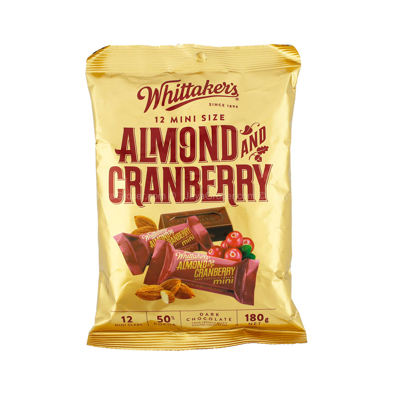 Whittakers Mini Almond and Cranberry Chocolate Bar Sharebag 180g