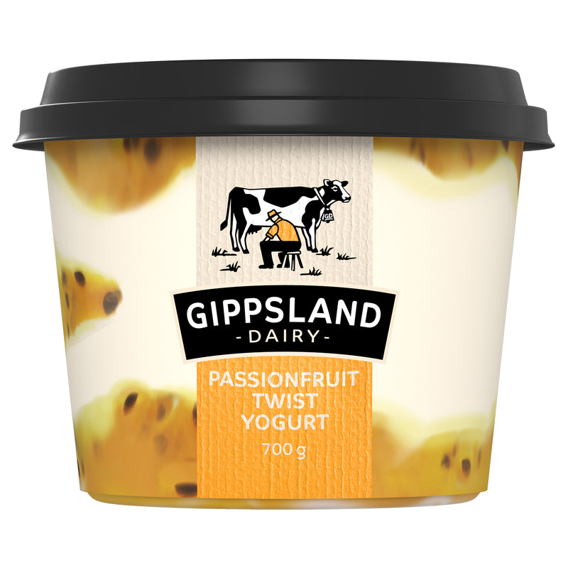 Gippsland Dairy Passionfruit Twist Yogurt 700g
