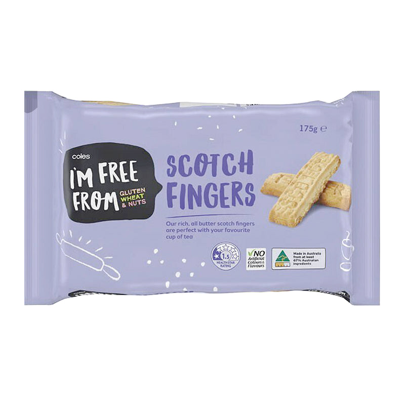 Coles Im Free From Scoth Fingers 175g